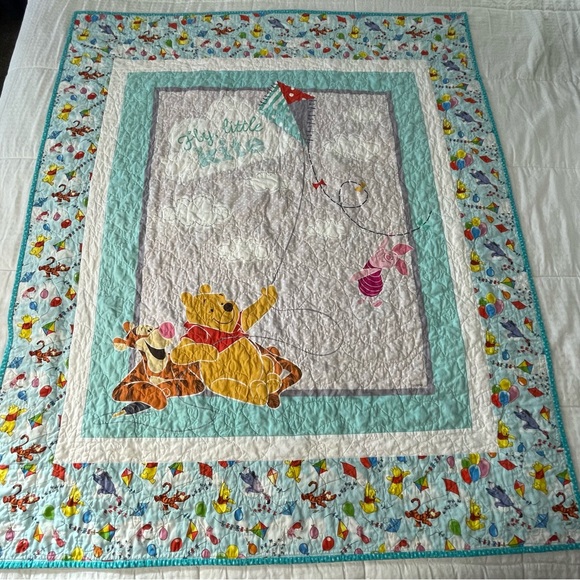 Handmade Other - Handmade Winnie The Pooh and Friends Colorful Kite Patchwork Quilt Disney 56X48